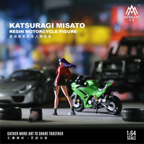 MoreArt 1:64 Motorcycle Katsuragi Misato Resin Lady Set Display Collection - Picture 3 of 7