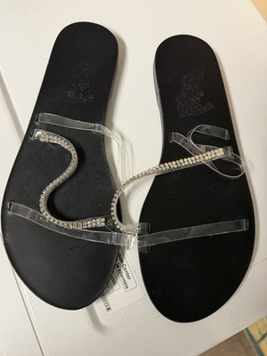 Ancient Greek sandals, Rhinestone Black Size 40