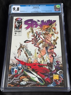 1993 SPAWN # 9, CGC 9.8, 1st APPEARANCE OF ANGELA & MEDIEVAL SPAWN, WHITE PAGES