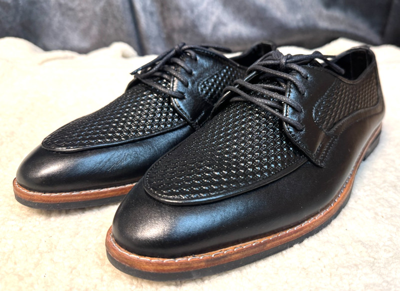 Premium Black Leather Dress Shoes Men’s US 7 Lace Up