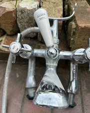 BENSHAM 1885 BATH SHOWER MIXER TAP Bath filler Chrome cross head handles lever