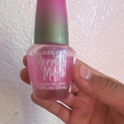 L.A. COLORS Mermaid Magic Pink Iridescent Shimmer Nail Polish 0.44 fl oz