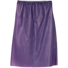 Falda Prada de cuero violeta línea A