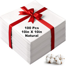 100 Pcs10X10 Inches Cotton Fabric Squares Precut Quilting Fabric Bundles Natural