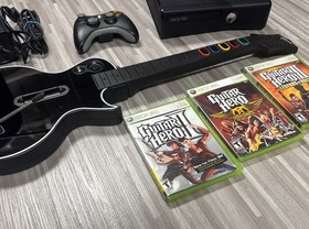 Xbox 360 S Console  Guitar Hero 3 Bundle Guitar Controller  3 Games Tested