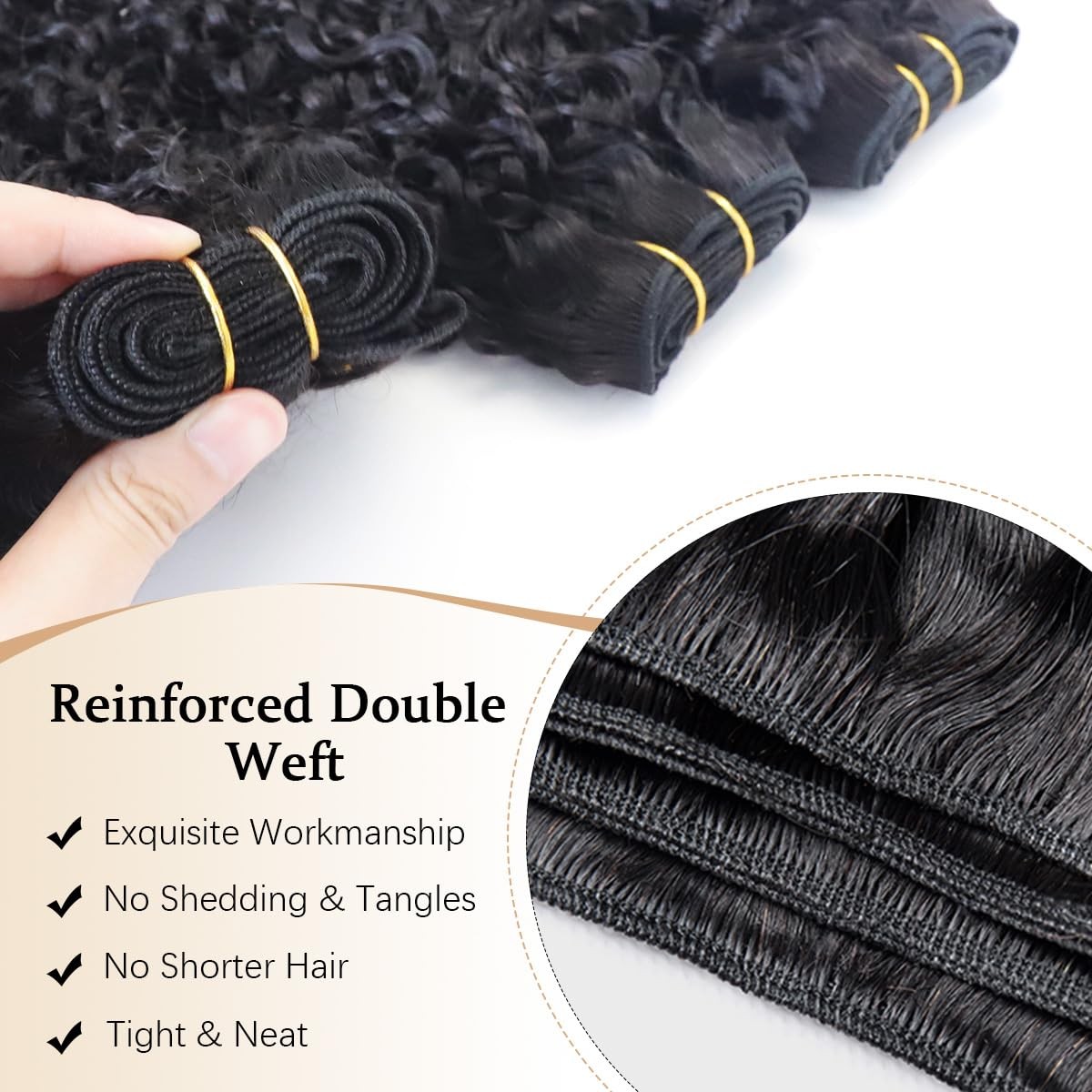 Burmese Deep Wave Human Hair Bundles 20-24 Inch Virgin Hair Quick Weave 1B Burmese Curly 10A Human Hair Bundles Virgin Hair 100  main image 4