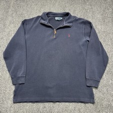 Vintage Polo Ralph Lauren 1/4 Zip Sweater 90s Classic Blue Men's XXL Tall