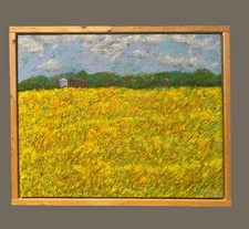 Original Impasto Landscape Painting “Minnesota Canola Field” SIGNED