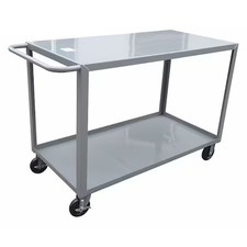 Utility Cart With Lipped  Flush Metal Shelves, Steel, 1, 200 Lb Load