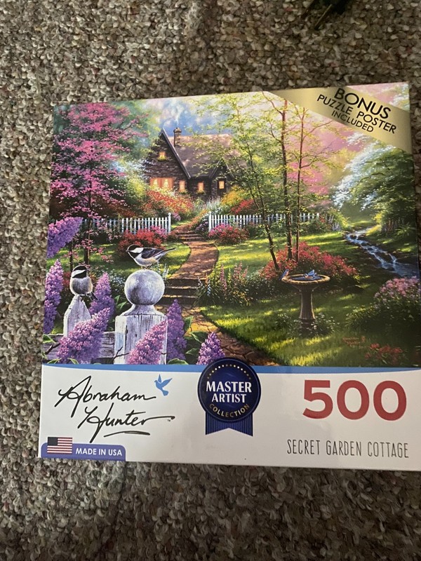 Secret Garden Cottage Abraham Hunter Jigsaw Puzzle 500 Pieces CraZArt NEW IN BOX