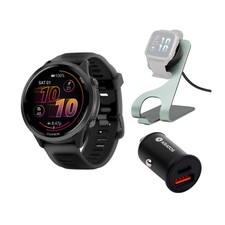 Garmin Forerunner 570 47mm Aluminum Smartwatch Bundle Slate Gray Black 