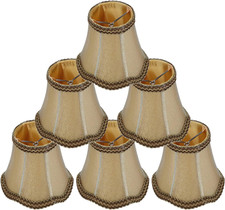 Set of 6 Clip on Lamp Shade Kit Fabric Lampshade E14 Clip Little Upright Candle
