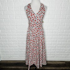 Vintage 70s NWT Red and Black Floral Maxi Summer Dress Size S