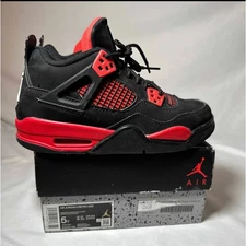 Size 5 - Nike Air Jordan 4 Retro GS Red Thunder Men's Shoes