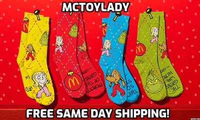 #ad #ad 2025 McDONALD#x27;S GRINCH ADULT HAPPY MEAL SOCKS NEW IN PACKAGE SAME DAY SHIPPING $29.95
