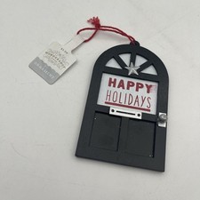 Round Wood Door 'Happy Holidays' Christmas Tree Ornament Black - Wondershop