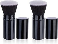 Retractable Kabuki Brush, Foundation Bronzer Powder Makeup Brush Set of 2