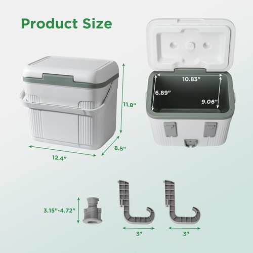 Portable Pool Cooler, Insulated Hard Cooler with Handle, Styrofoam Insulation... - Bild 7 von 7