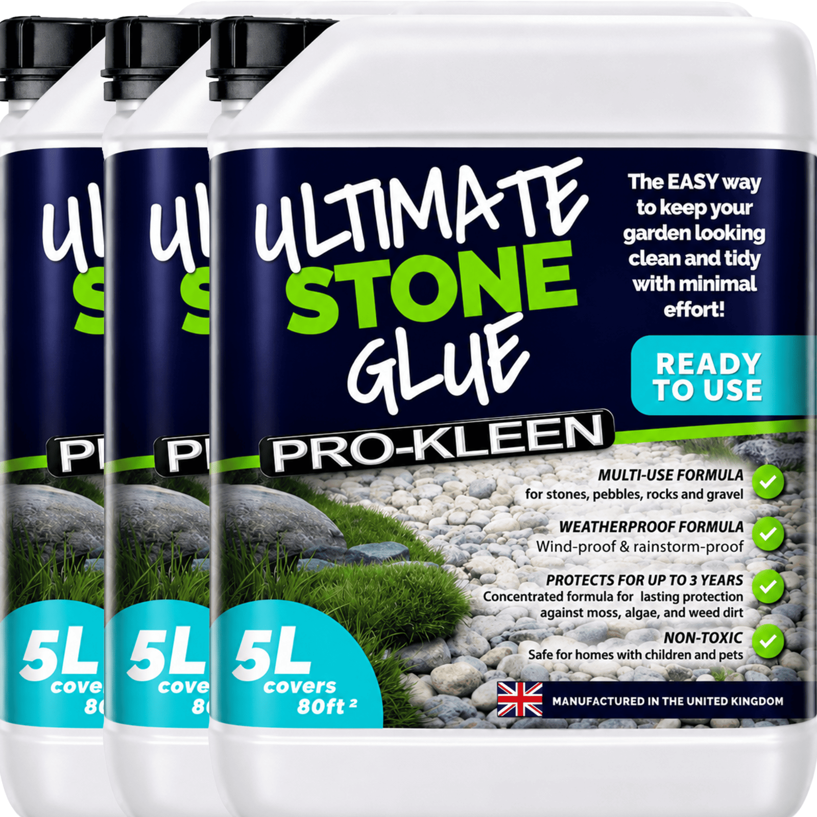Prokleen Ultimate Stone Glue Binder Resin Glue Garden Paths Rocks Pebbles 15L