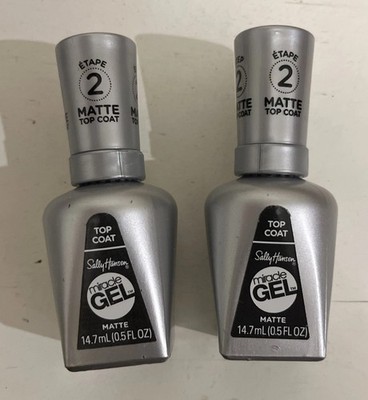 2 Sally Hansen Miracle Gel #102 Matte Top Coat  Step 2 No UV Light Free S&H New