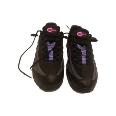 #ad Nike Air My A Premium Throwbacks Mens Size 9 Sneakers In Black With Purple... $119.20