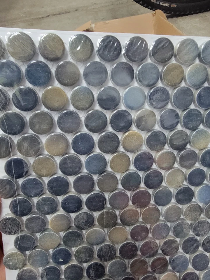 10 SHEETS ( 8.4 sq ft ) Penny Round Multicolor Mosaic Tile for Kitchen Bathroom - Image 4 of 4