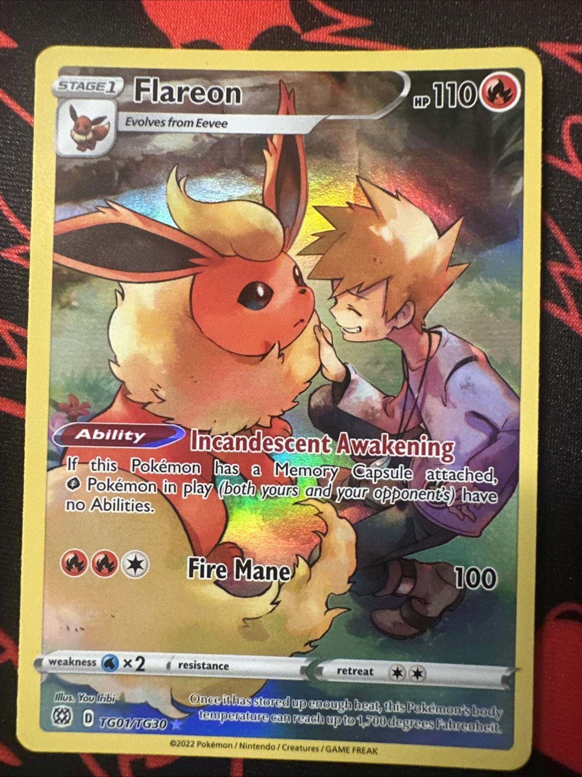 Flareon Trainer Gallery Rare Holo TG01 Brilliant Stars (2022) Raw. Pokemon TCG.
