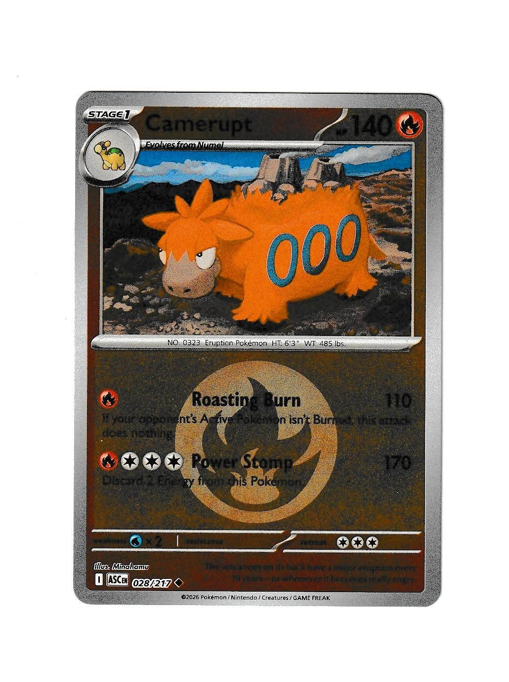 Camerupt (Energy Symbol Pattern) 028/217 Reverse Holo ME: Ascended Heroes
