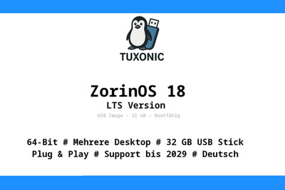 Zorin OS 18 Core USB Stick   32 GB Marken USB Stick   Bootfähig