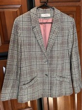 Vintage Young Pendleton 100 Virgin Wool Plaid Blazer Jacket Size 13/14 4/6 