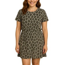 Old Navy Women's Cheetah Print Classic T Shirt Dress