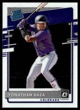 2020 Donruss Optic Carolina Blue and White Yonathan Daza Colorado Rockies #77