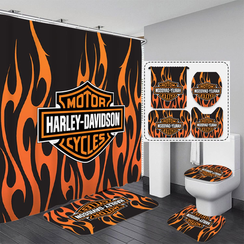 Legendary Harley Davidson Bathroom Set – Shower Curtain & Accessories, Perfect Gift For Fans