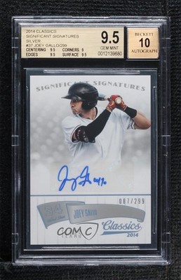 2014 Panini Classics Significant Signatures Silver /299 Joey Gallo #37 Auto e8i