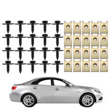 40x Steel U Nut Clip Screw Gasket Fastener For Car Body Fender Bumper Plate Fix