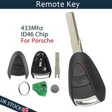 433Mhz Remote Key Fob 2 Button For Porsche 911 997 Boxster Cayman Cayenne + Chip