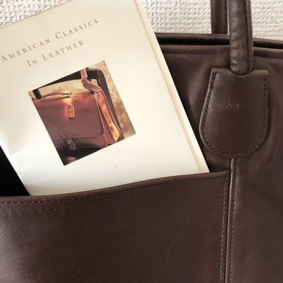 Coach Vintage Leather Tote Bag Dark Brown 30cm x 50cm Excellent