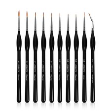 10Pcs Detailing Paint Brushes, Miniature Painting Brushes for Small, Black