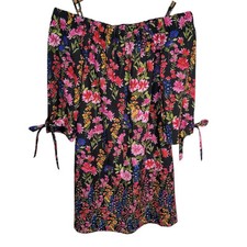 Vince Camuto Tie Sleeve Off The Shoulder Floral Dress Size 8