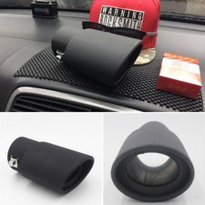 63MM Auspuffblende Auto Sportauspuff Blende Endrohr Edelstahl Oval Schwarz Neu