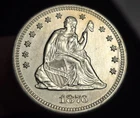 1876 P & S Seated Liberty Quarter 25C Uncirculated Det Silver US Coins CC30492