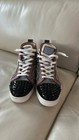 Christian Louboutin Men’s High-Top Lace-Up Spiked Toe Patent Leather Sneaker — photo 4