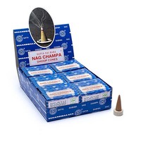 RäUcher Set RäUcherkegel Nag Champa -- 20 G + Lotus Teelichthalter Orange Goldfa