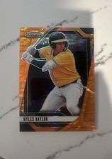 2025 Panini Prizm - Myles Naylor, Myles Naylor #214 Orange Pulsar Prizm /399  