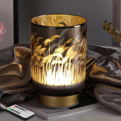 Eywamage Small Battery Operated Table Lamp with Remote, Small, Pampas Grass 