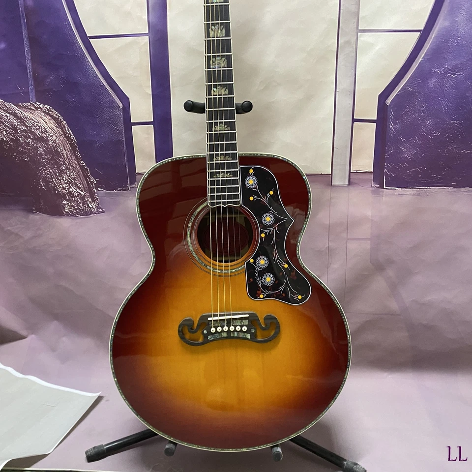 J 200 acoustic guitar sunset Jumbo Body Spruce Top Abalone Flower Inlays - Image 2 of 4