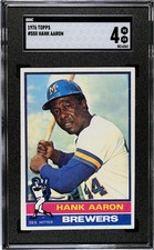 HANK AARON 1976 TOPPS BASEBALL #550 SGC 4 HOF BREWERS FINAL CARD CENTERED BEAUTY