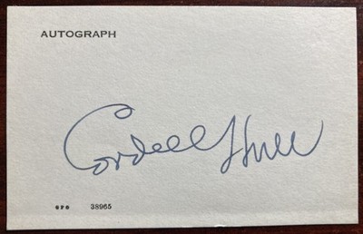 CORDELL HULL - *Signature* - Sec. State-Nobel Peace Prize-Vintage