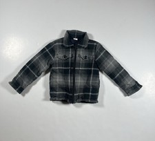 OshKosh B'Gosh Toddler Quilt Lined Double Pocket Plaid Jacket Size 3T