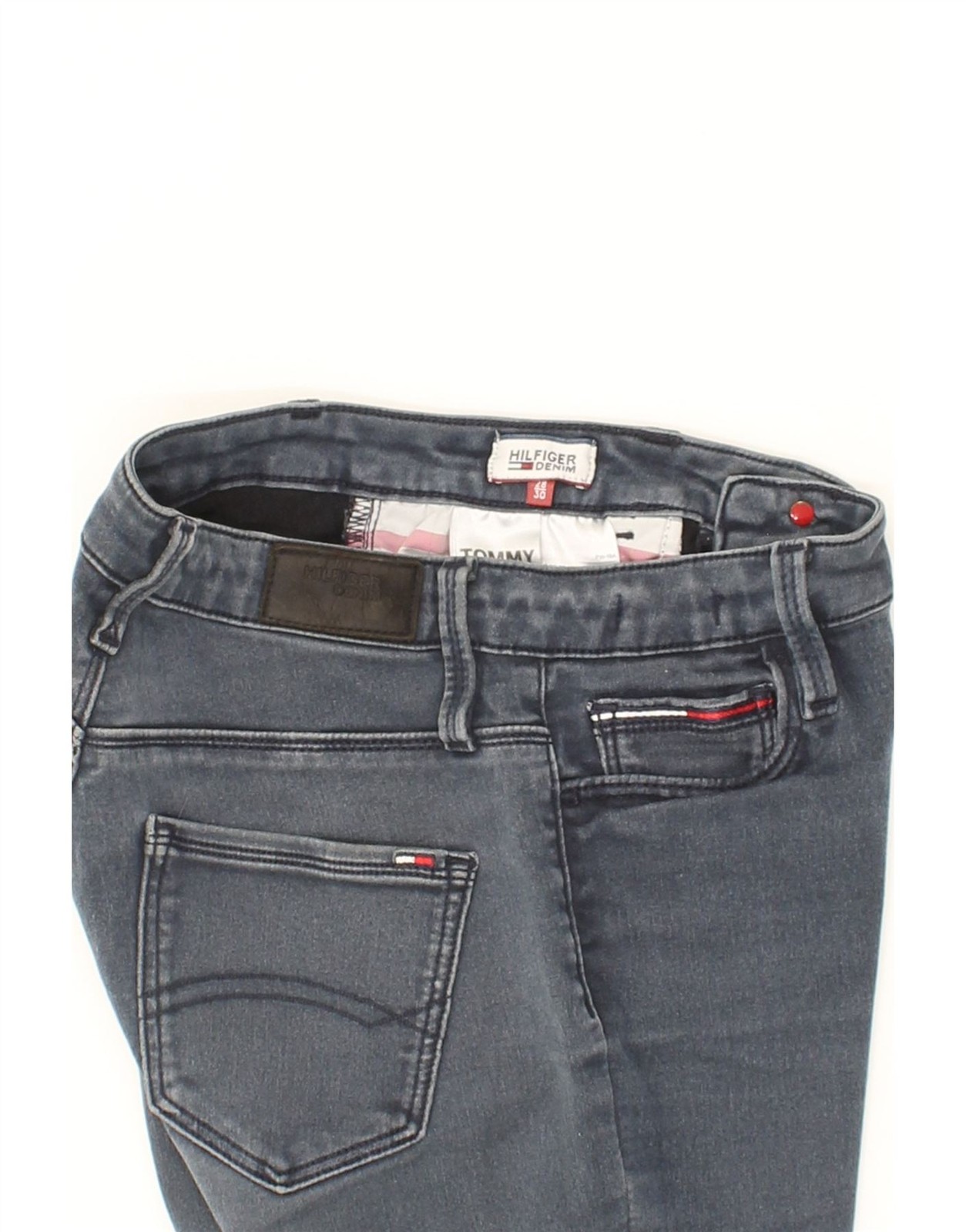 TOMMY HILFIGER Womens Skinny Jeans W28 L27 Blue Polyester CB58 thumbnail 3